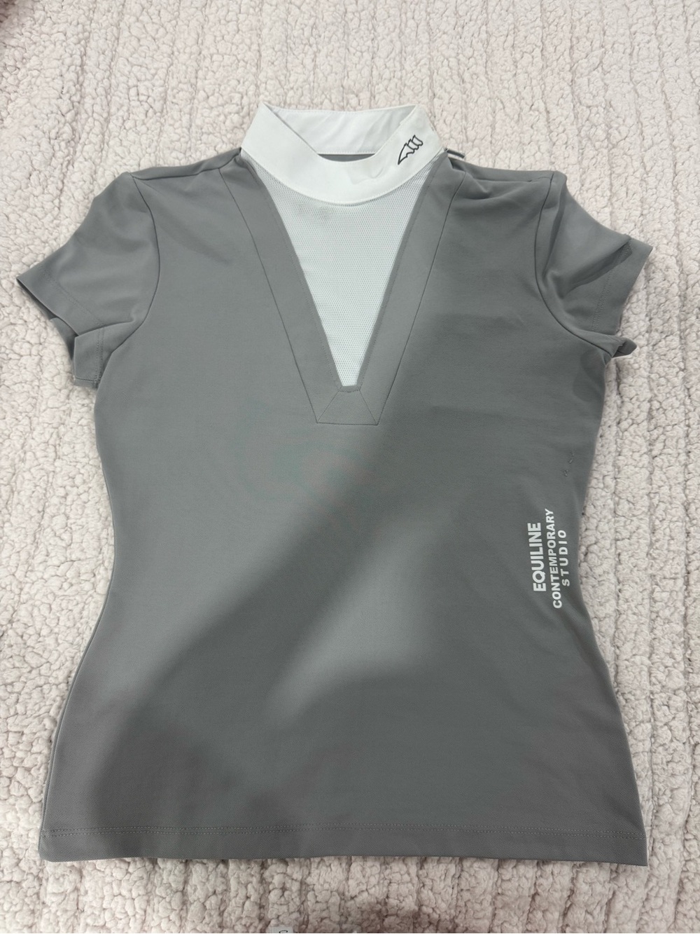 NWT Equiline Carel Short Sleeve Show Shirt Sleet Grey